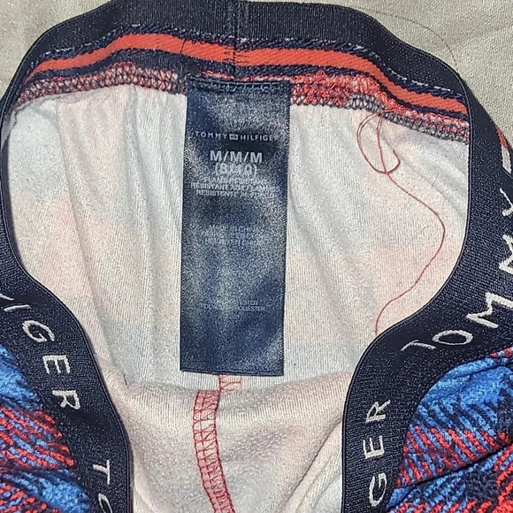Tommy Hilfiger Boy's plaid pajama pants size 8/10 red and blue LOT J - Picture 4 of 4